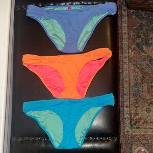 Victoria's Secret Bikini Bottoms - Periwinkle, Orange, Turquoise